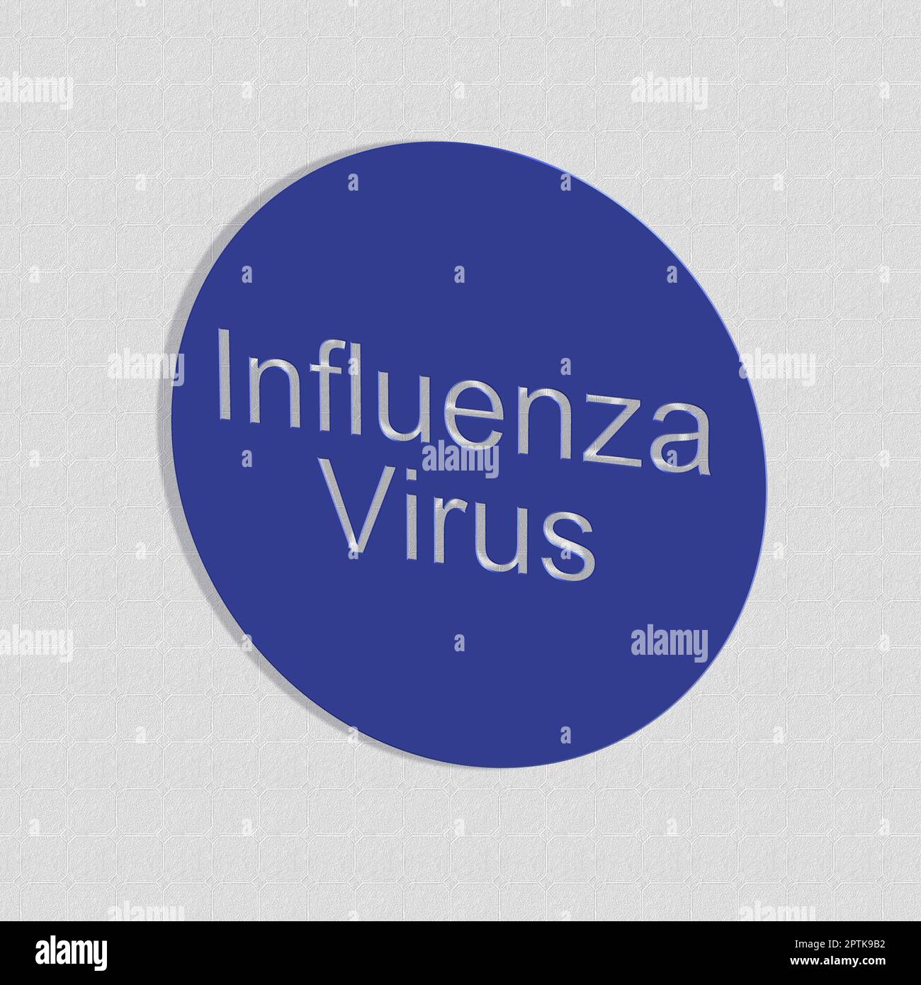 'Influenzavirus' = 'influenza virus' - parola, lettere o testo come illustrazione 3D, rendering 3D, computer grafica Foto Stock