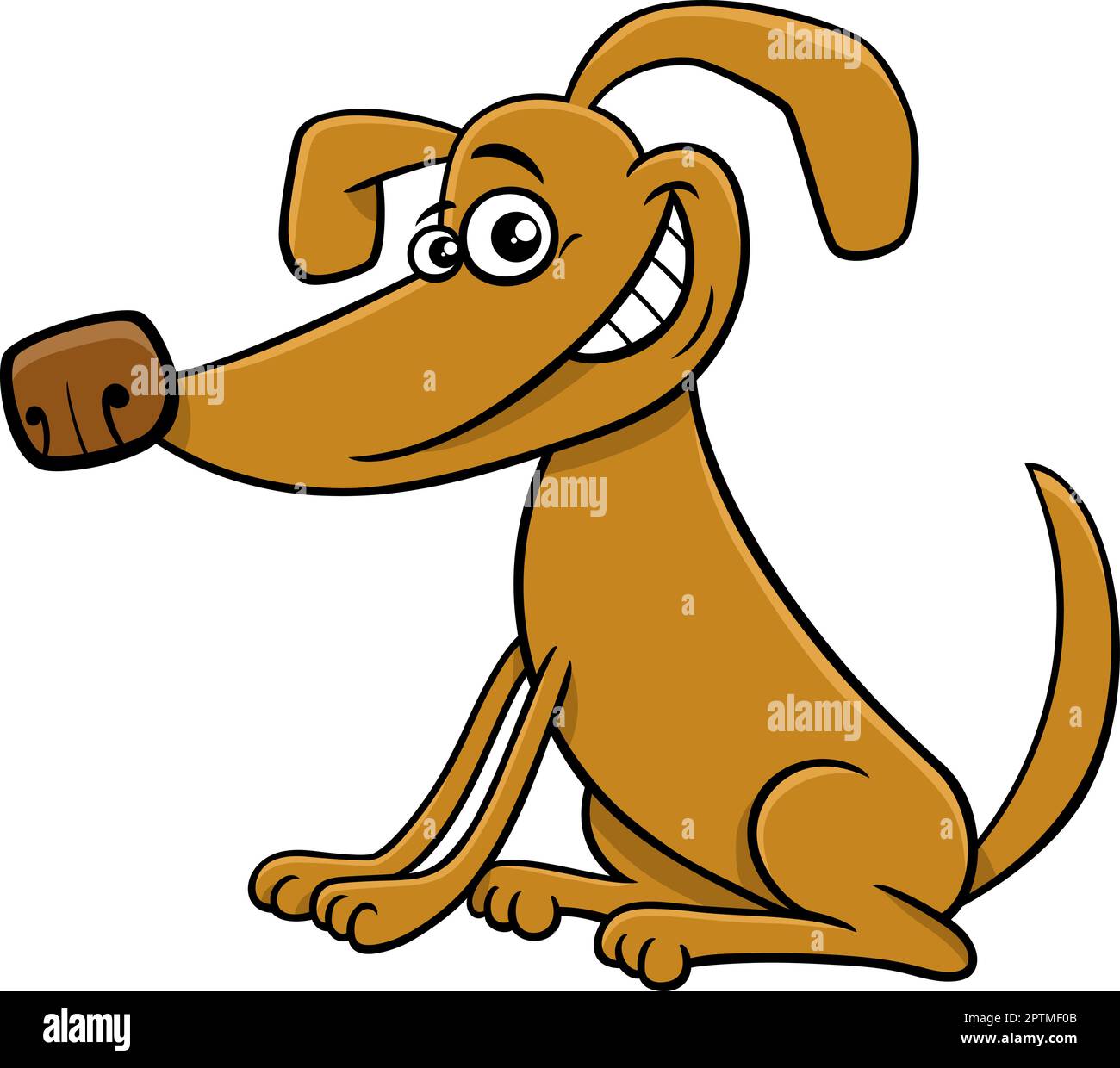 fumetto animaletto cane sorridente personaggio comico Illustrazione Vettoriale