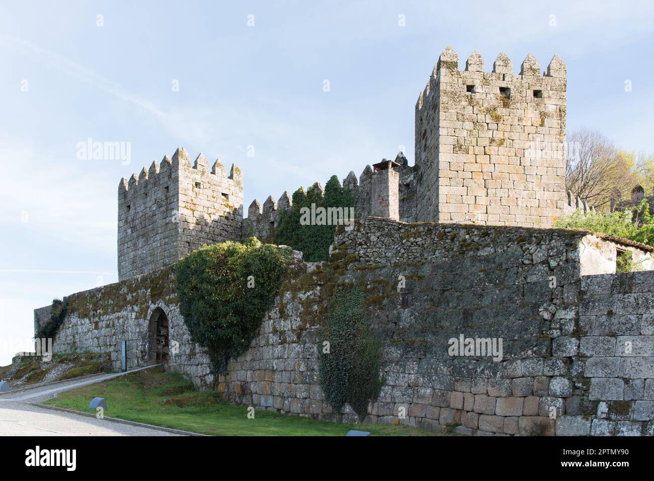 Impressionante castello medievale a Trancoso, Portogallo. Cultura europea Foto Stock