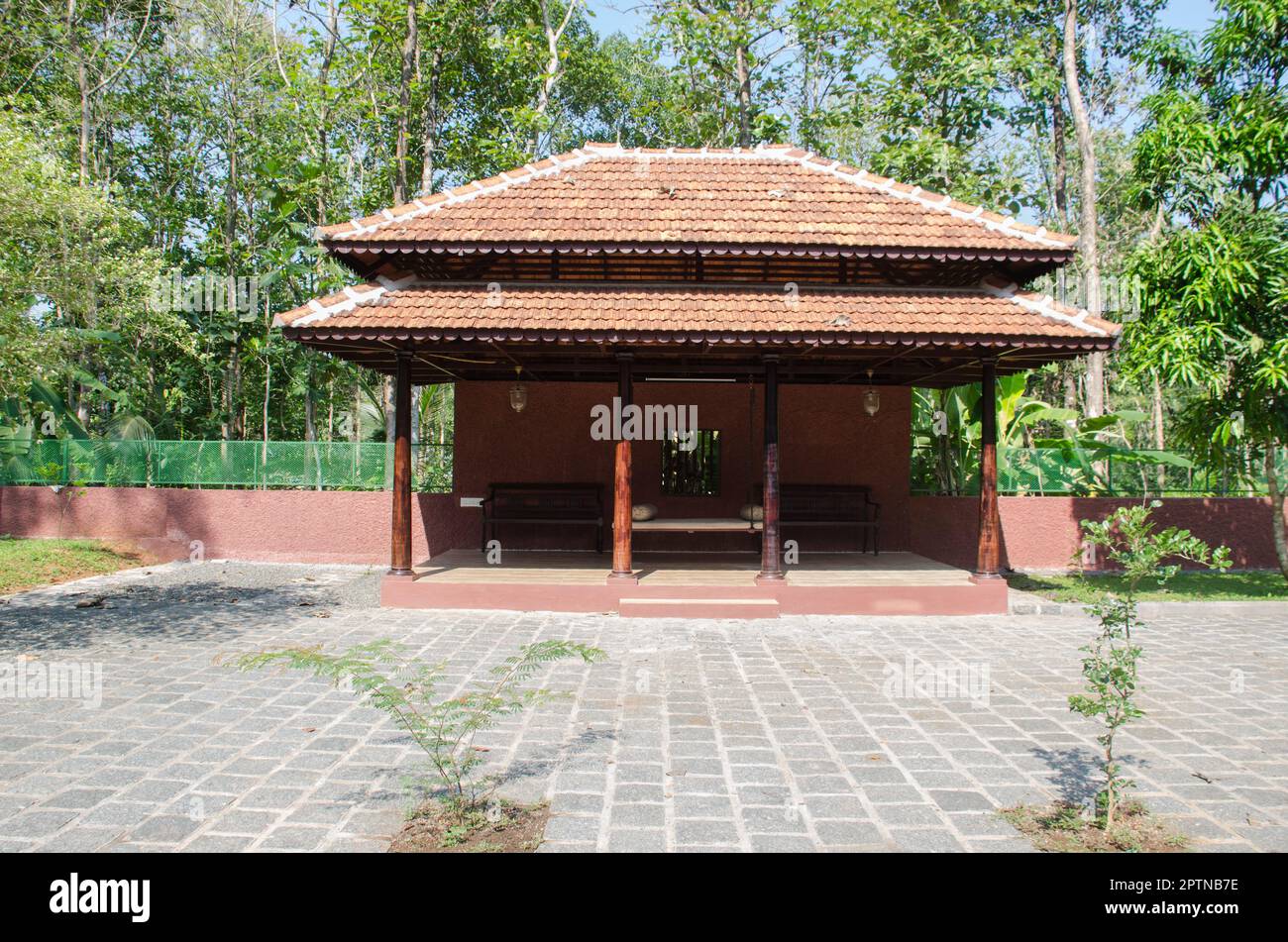 Tradizionale Kerala casa dal sud dell'india Foto Stock