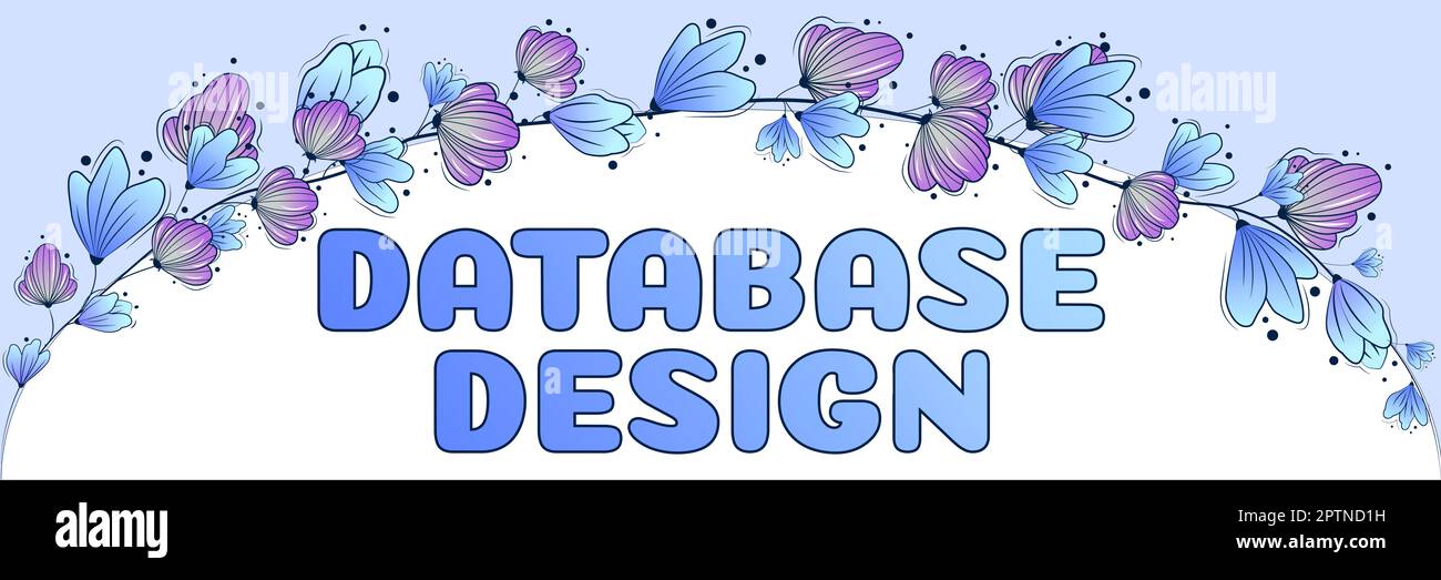 Firma visualizzazione Database Design, approccio aziendale organizzazione dei dati secondo un modello di database Foto Stock