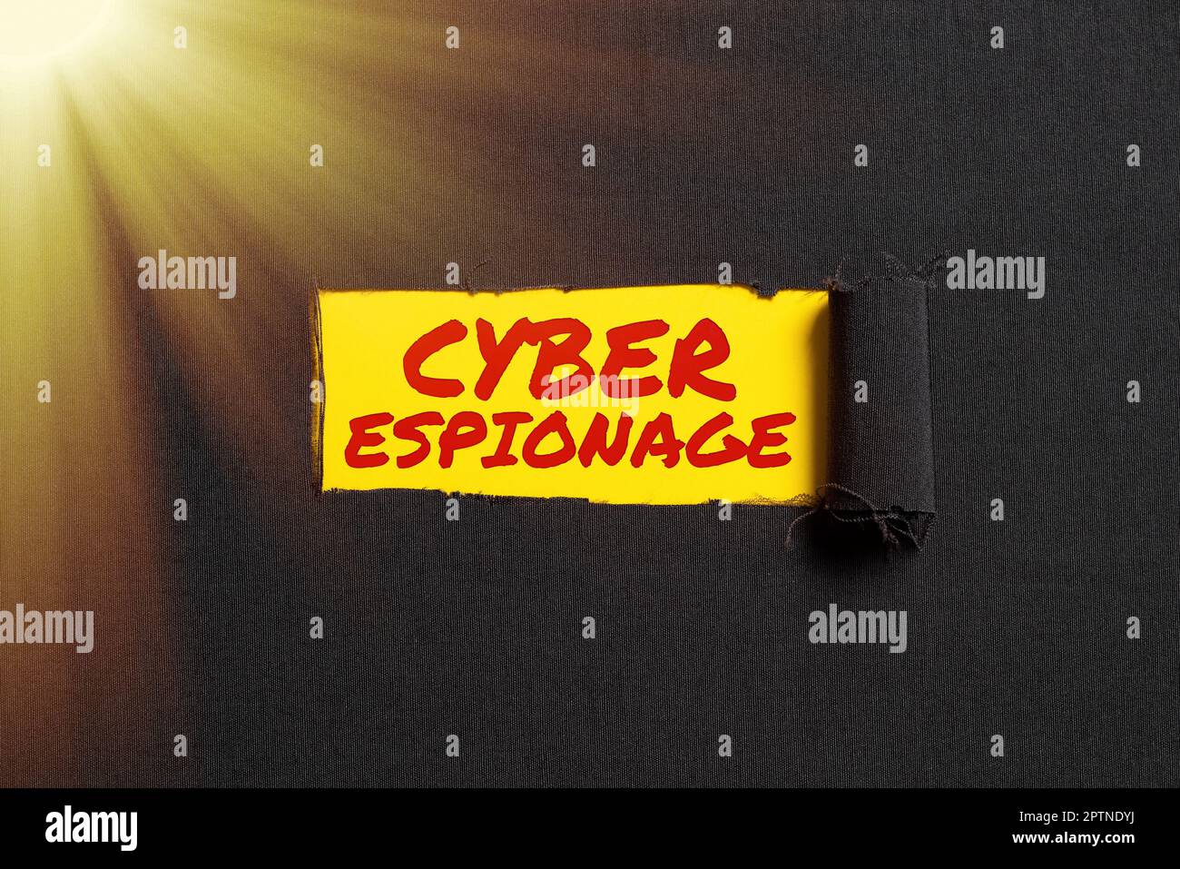 Visualizzazione concettuale Cyber Espionage, Word per ottenere segreti e informazioni senza il permesso Foto Stock