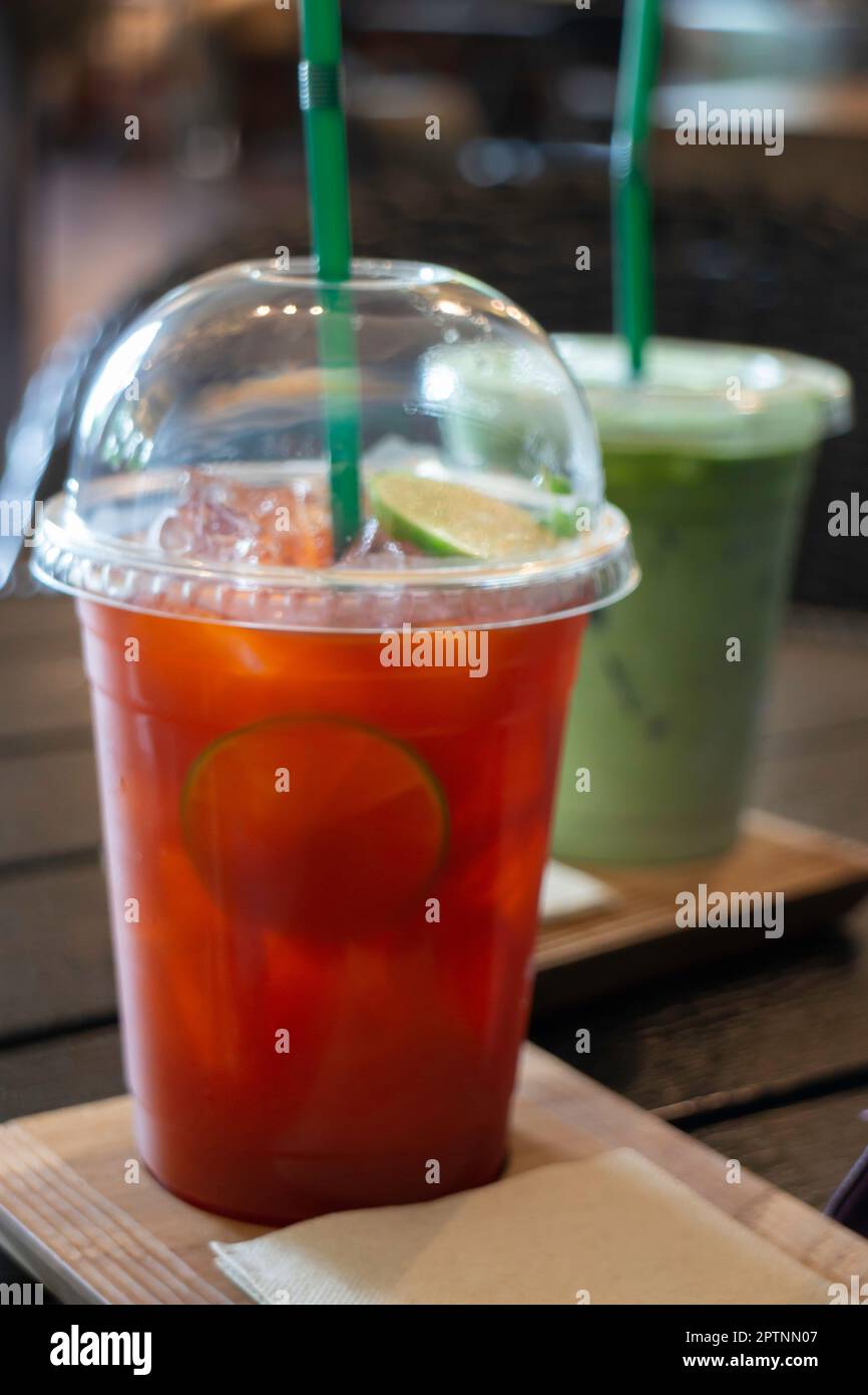 Tè freddo o tè nero al limone, foto di scorta Foto Stock