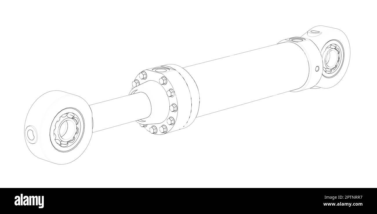 Alta pressione del cilindro idraulico Foto Stock