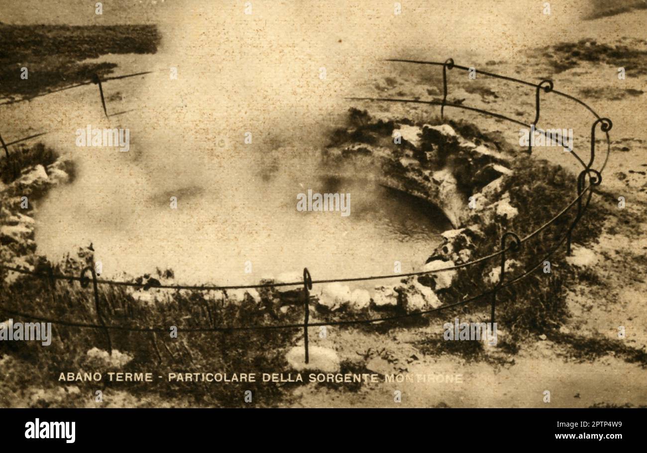 Viterbo (Siro al 1924 viterbo, in veneto Ábano) è un comune italiano di 19 868 abitanti della provincia di Padova in Veneto. Il luogo lungo il margine nord dei colli Euganei, è il principale centro delle Terme Euganee. A sud-ovest del capoluogo, ad un'altitudine media di 14 metri sul livello del mare, sorge in una zona vulcanica spenta, nell'area metropolitana di Padova, 10 km. I suoi abitanti vengono chiamati aponensi. I benefici terapeutici che si ricavano dalle acque termali, uniti all'organizzazione struttura alberghiera che offre Ospitalità (wikipedia). Foto Stock