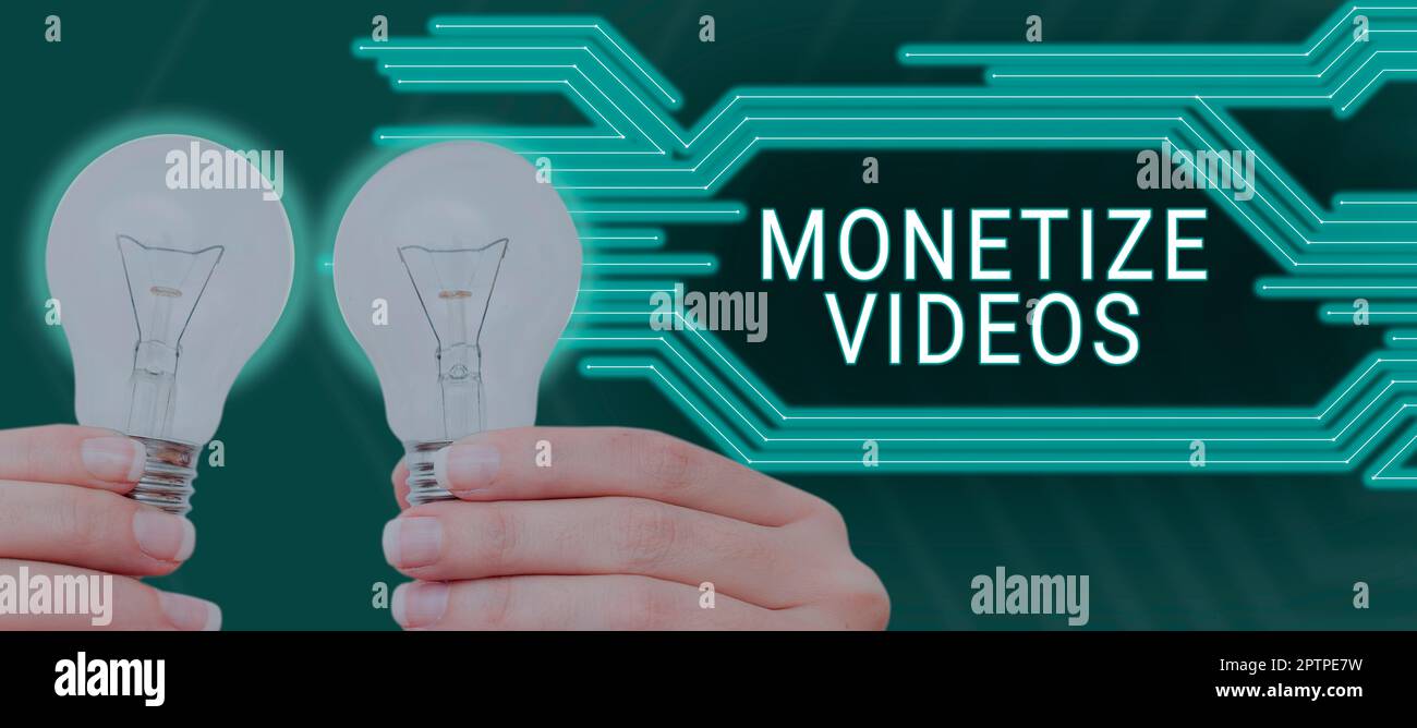 Ispirazione che mostra Sign Monetize Videos, processo di approccio aziendale per guadagnare denaro dai tuoi video YouTube caricati Foto Stock