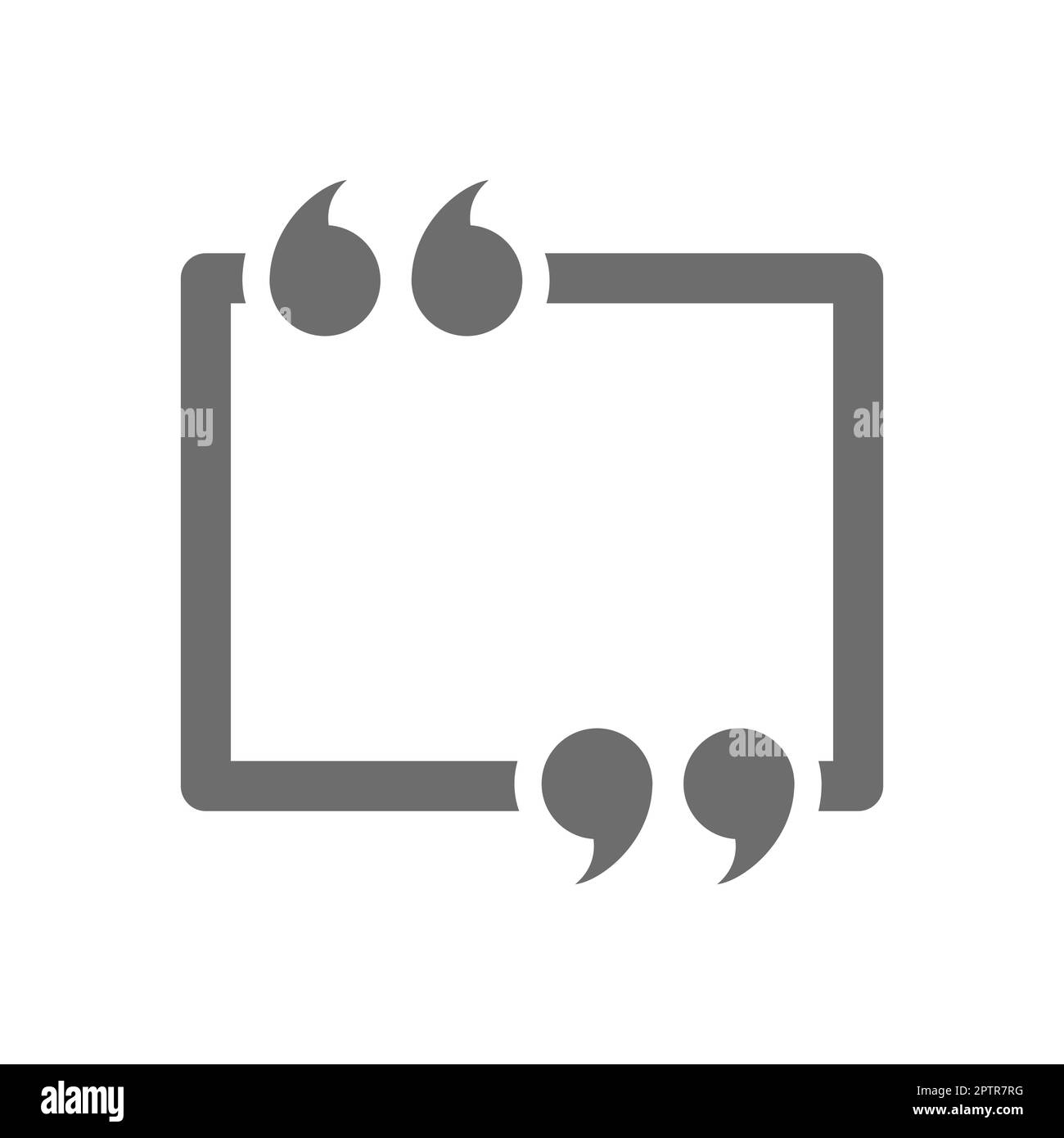 Casella di testo con virgolette modello nero vettoriale Illustrazione Vettoriale