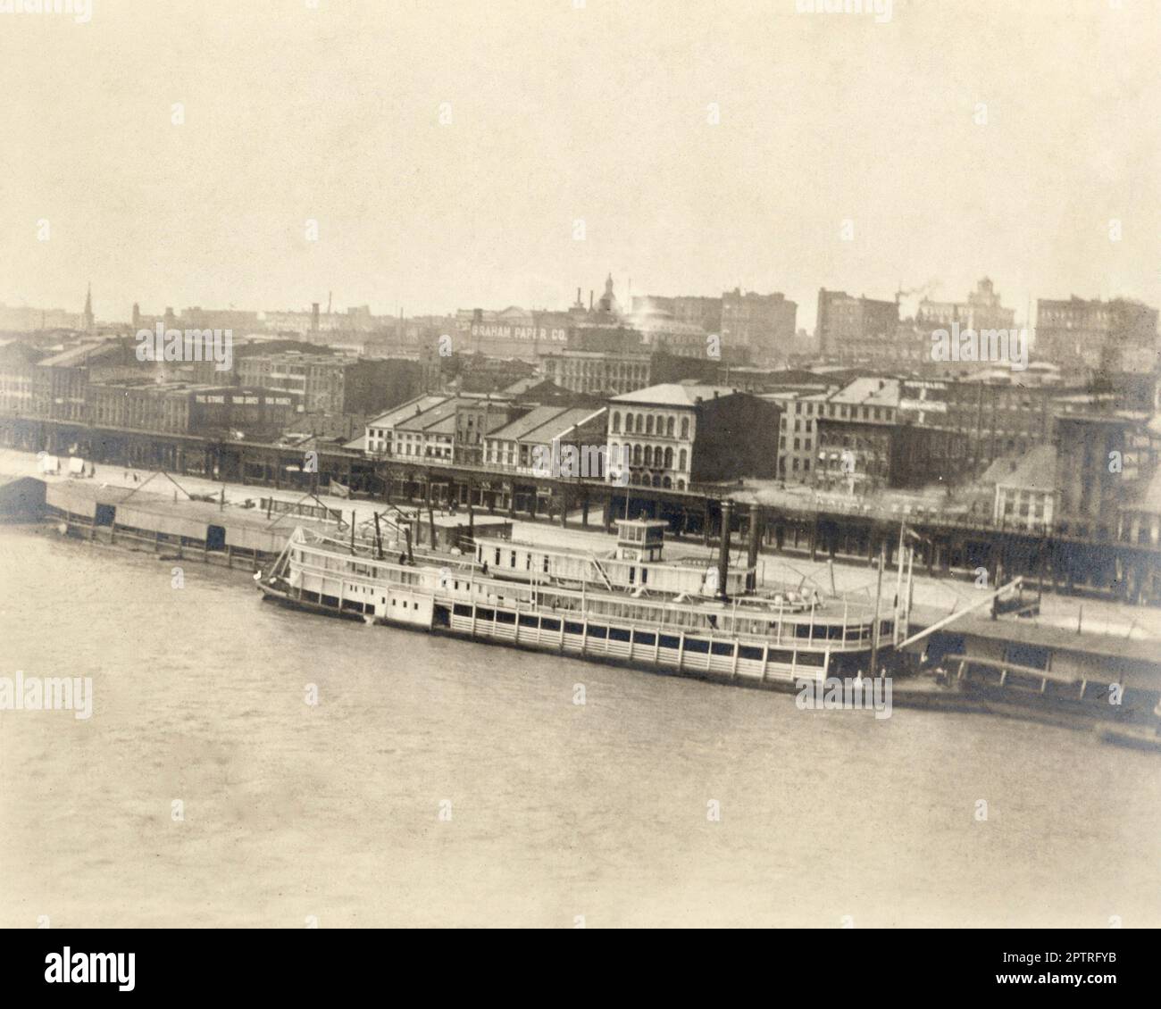 St Louis, Missourri 1900, St. Louis History, 1904, Fiera Mondiale, battello fluviale, storia del Mississippi, pedalò Foto Stock