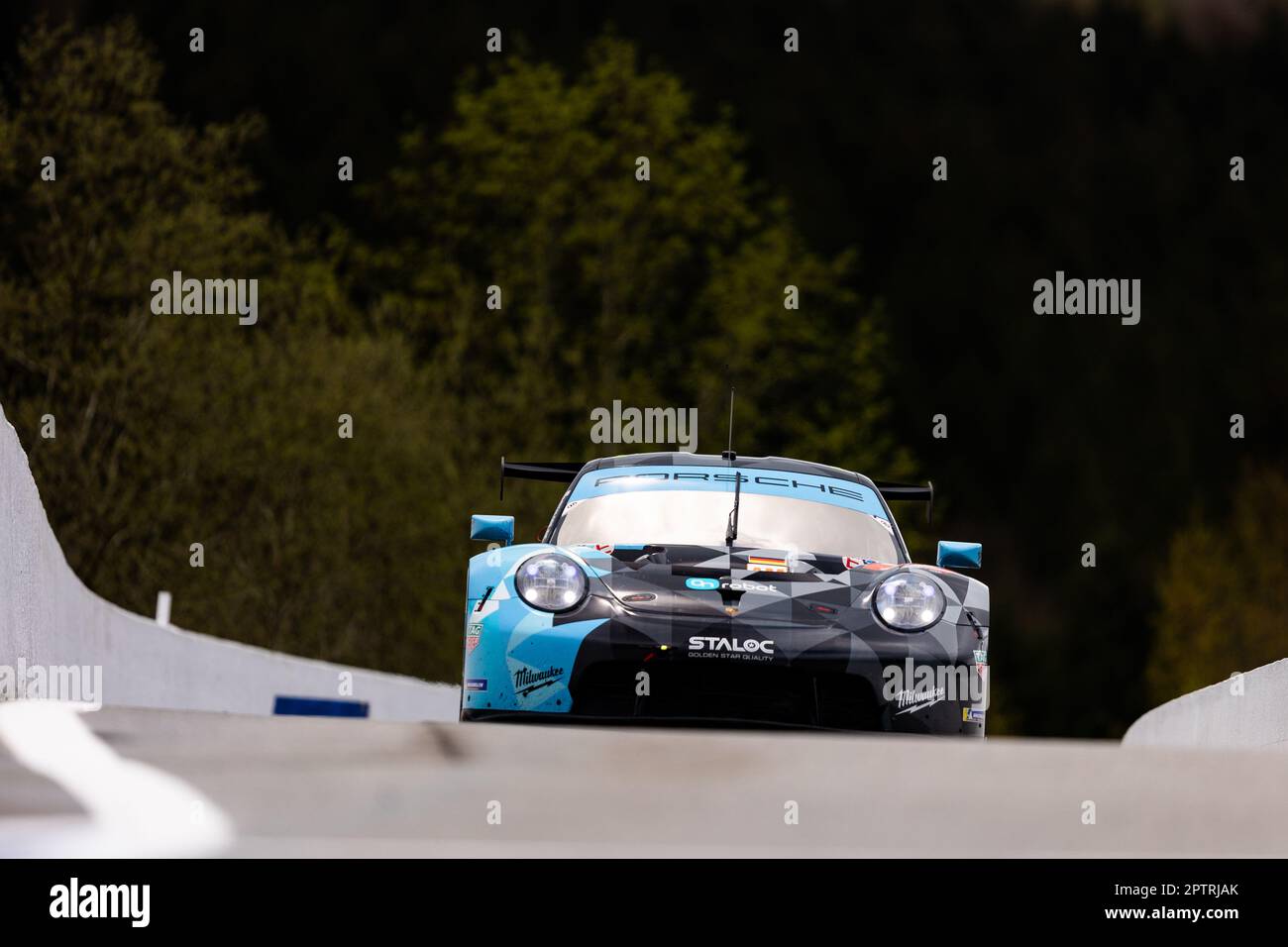 77 RIED Christien (ger), PEDERSEN Mikkel (dnk), ANDLAUER Julien (fra), Dempsey-Proton Racing, Porsche 911 RSR - 19, azione durante la 6 ore di Spa-Francorchamps 2023, 3rd° round del Campionato Mondiale di Endurance FIA 2023, dal 27 al 29 aprile 2023 sul circuito di Spa-Francorchamps, in Belgio - Foto: Joao Filipe/DPPI/LiveMedia Foto Stock