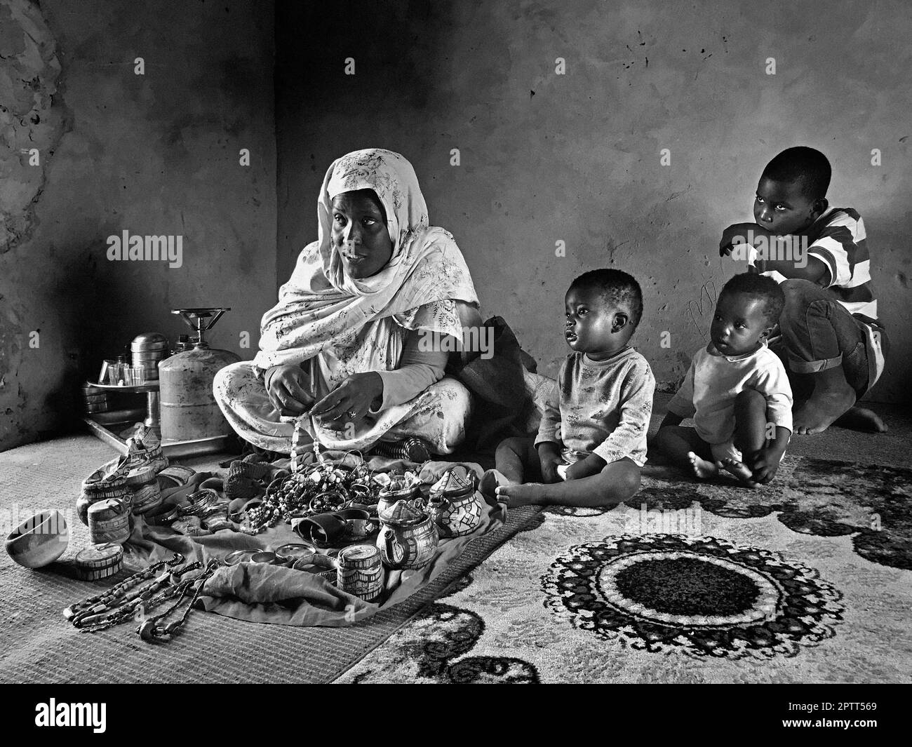 Mauritania, Chinguetti, ritratto di famiglia Foto Stock
