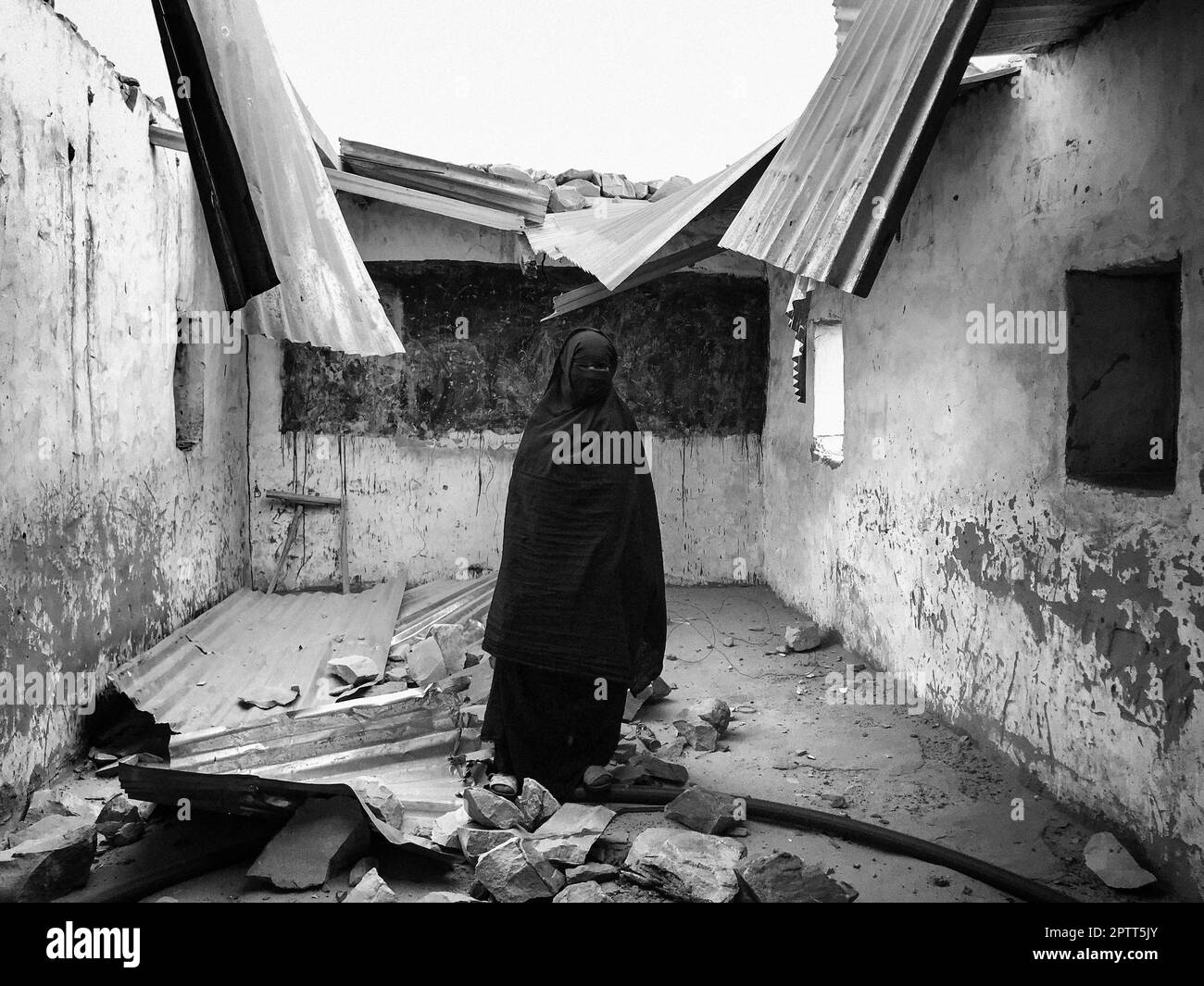 Mauritania, dintorni di Chinguetti, villaggio nomade, scuola Foto Stock