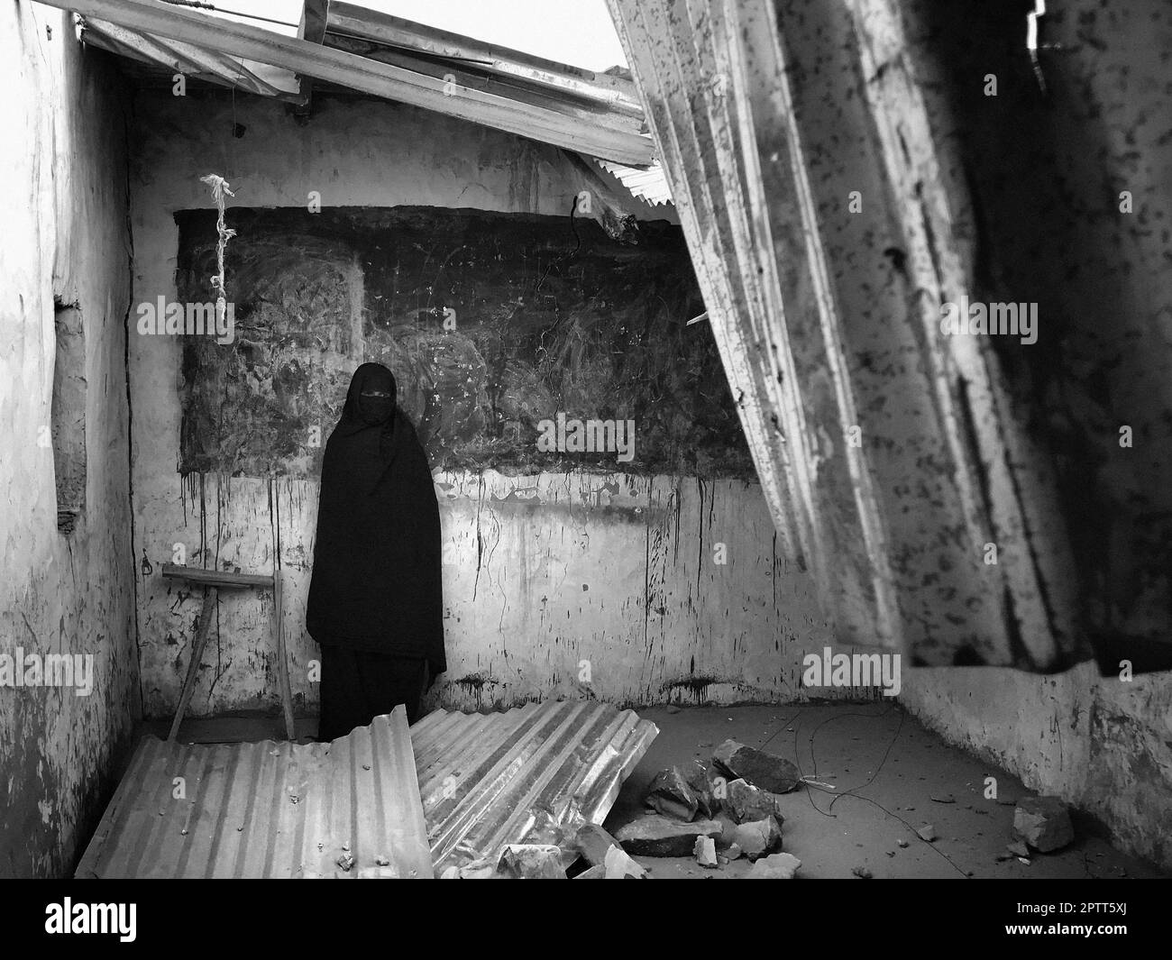 Mauritania, dintorni di Chinguetti, villaggio nomade, scuola Foto Stock