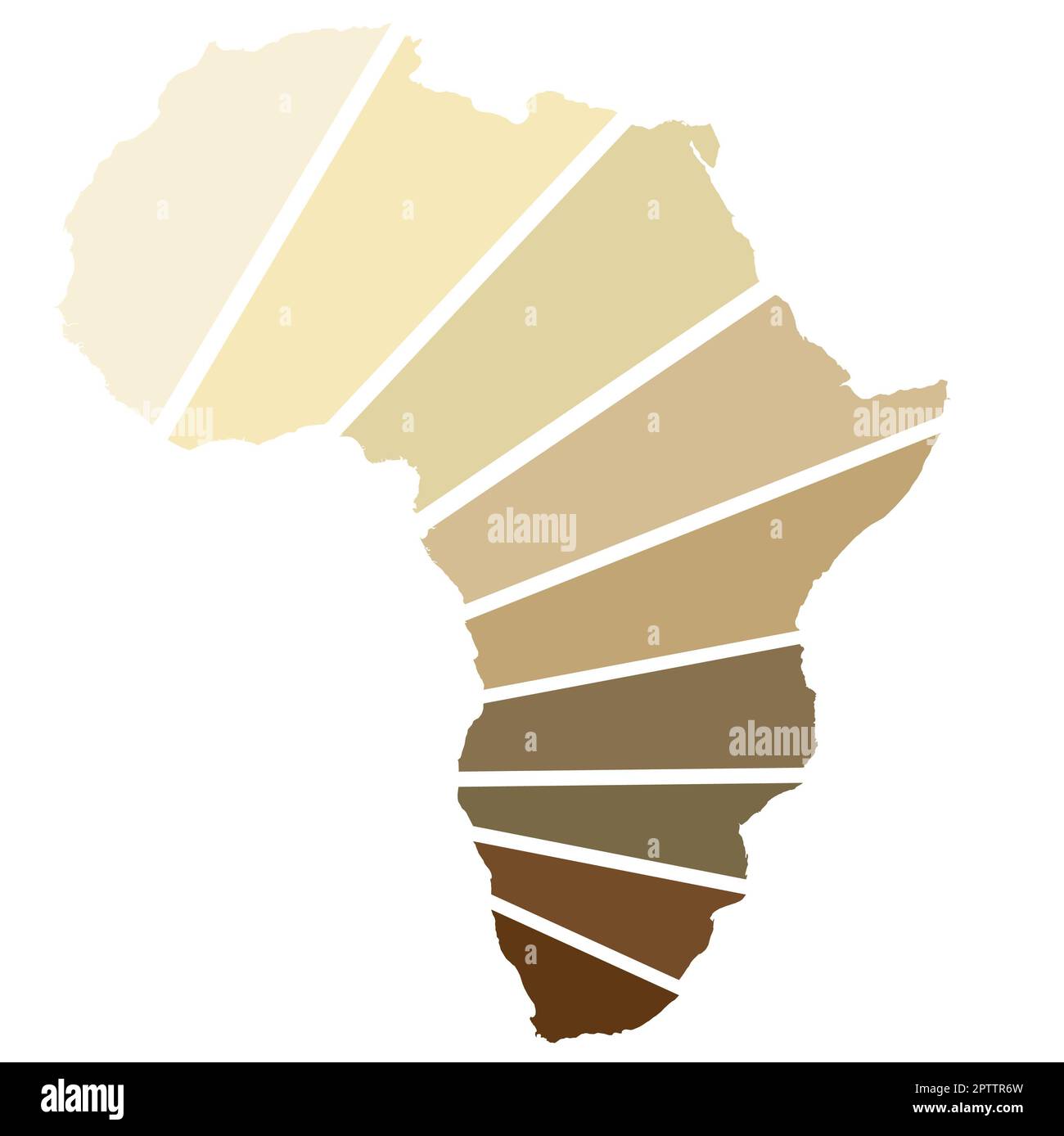 Mappa dell'Africa in colori radiali Foto Stock