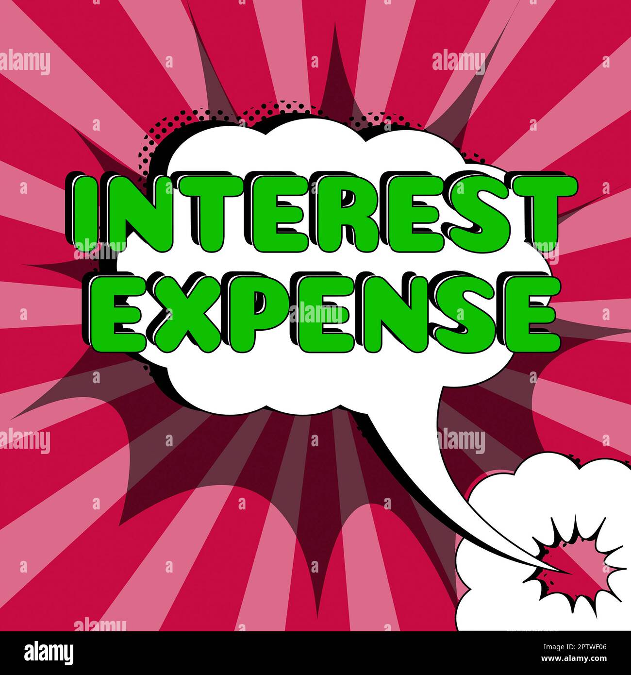 Didascalia concettuale spese di interesse, costo di approccio aziendale del debito che si è verificato durante un periodo di tempo Foto Stock