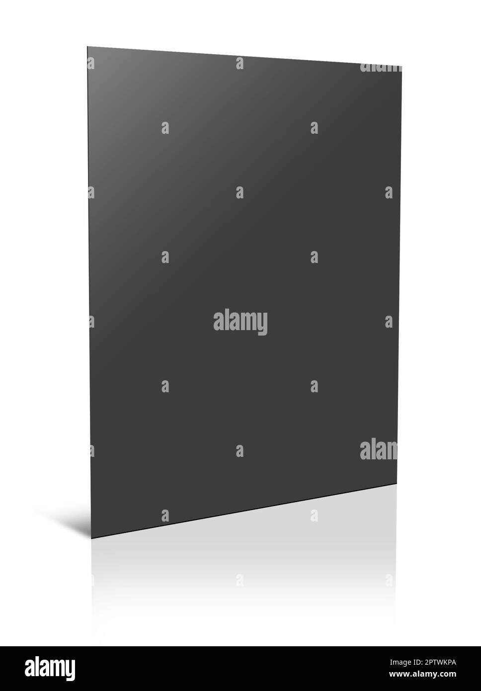 Nero Report modello vuoto per layout e design di presentazione. Rendering 3D. Immagine generata digitalmente. Isolato su sfondo bianco. Foto Stock