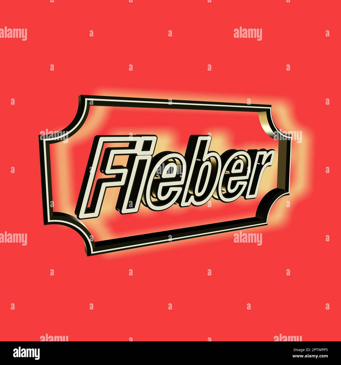 'Fieber' = 'Fever' - parole, lettere o testo come illustrazione 3D, rendering 3D, grafica per computer Foto Stock