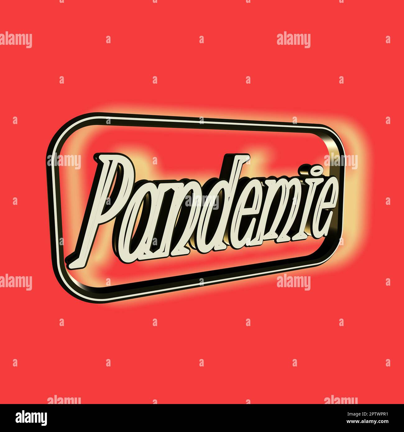 'Pandemie' = 'Pandemica' - parole, lettere o testo come illustrazione 3D, rendering 3D, computer graphics Foto Stock