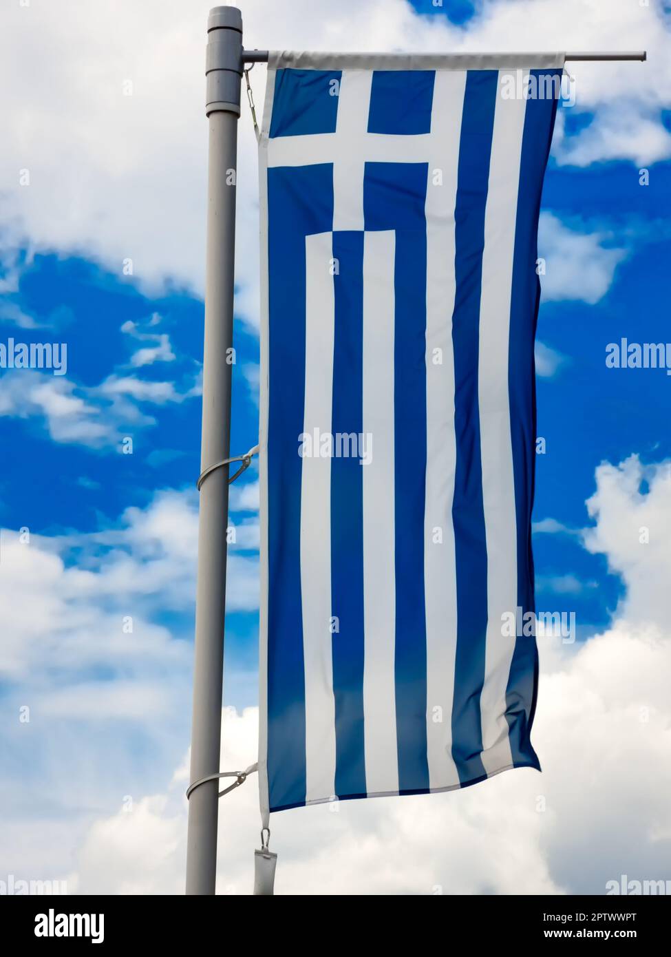 Ensign, bandiera nazionale della Grecia, Repubblica ellenica Foto Stock