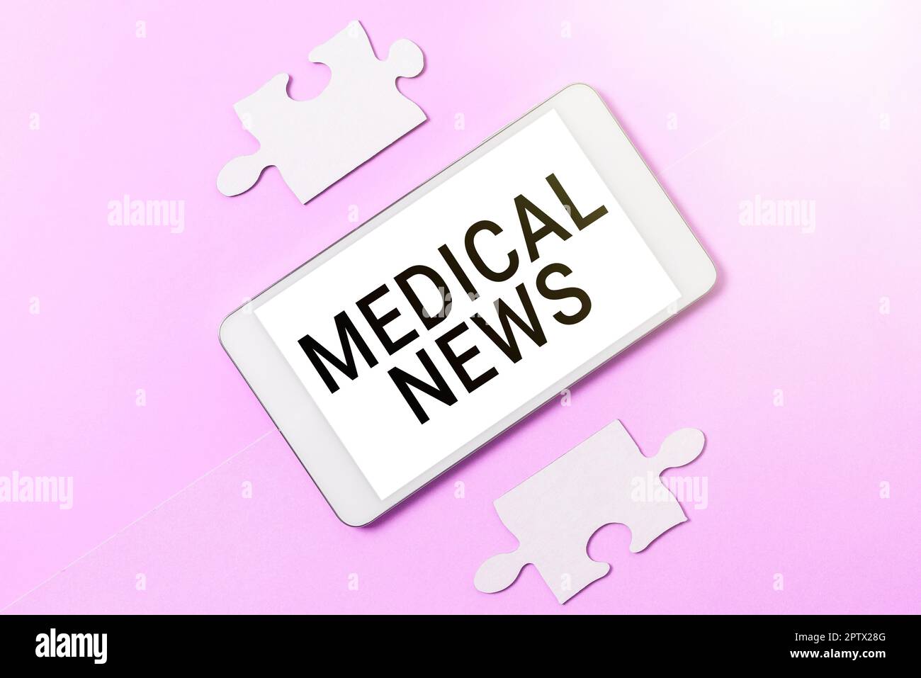Visualizzazione concettuale Notizie mediche, Word per report o informazioni importanti sulla svolta medica Foto Stock