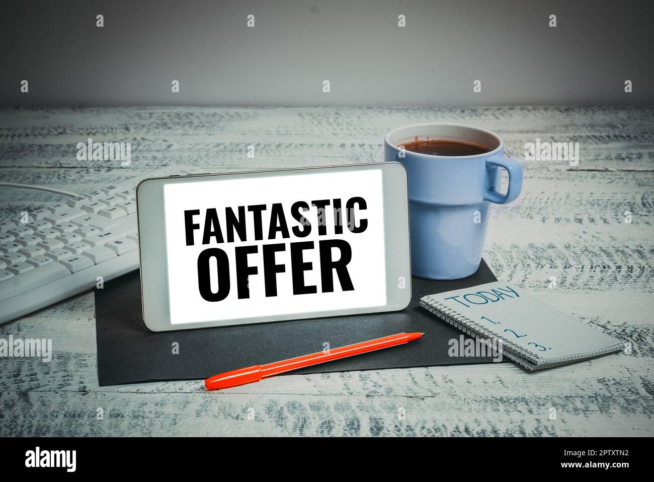 Visualizzazione concettuale fantastica offerta, Word per il venditore accetta offerte ed è disposto a negoziare Foto Stock