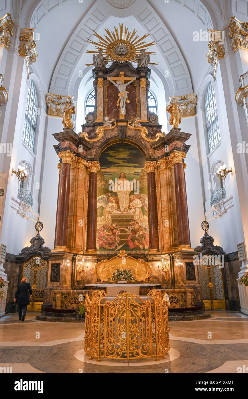 Altare, Hauptkirche St Michaelis, Amburgo, Germania Foto Stock