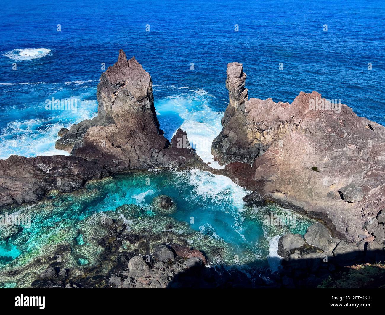 La splendida St. La piscina di Pauls sull'isola di Pitcairn, sede del mutinismo sulla Bounty Foto Stock