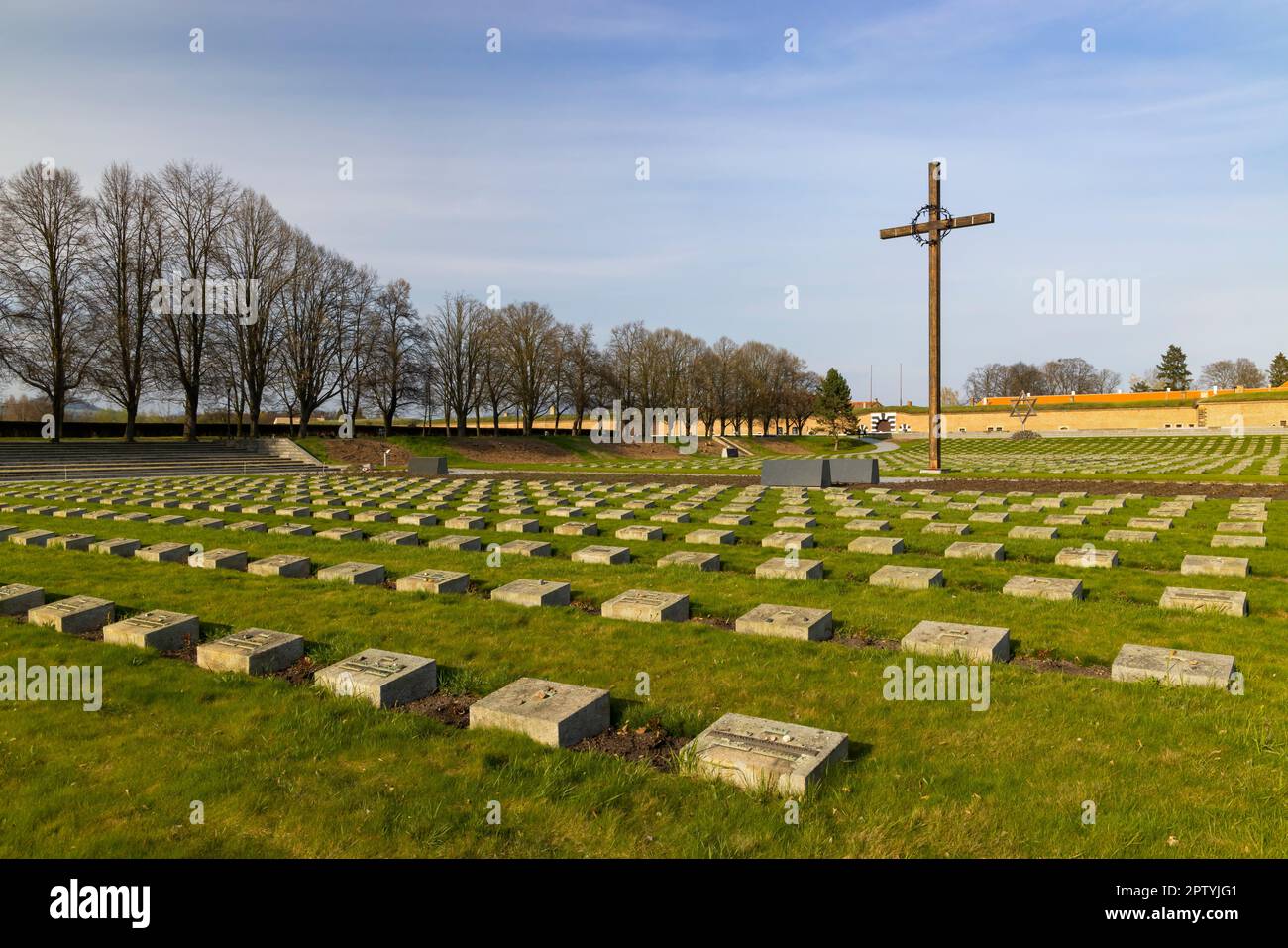 Piccola fortezza e memoriale delle vittime della guerra mondiale del 2nd, Terezin, Boemia settentrionale, Repubblica Ceca Foto Stock