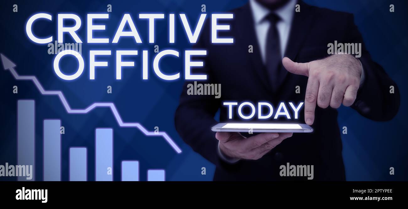 Didascalia concettuale Creative Office, Business approccio qualsiasi ufficio che non rientra in un layout di ufficio tradizionale Foto Stock