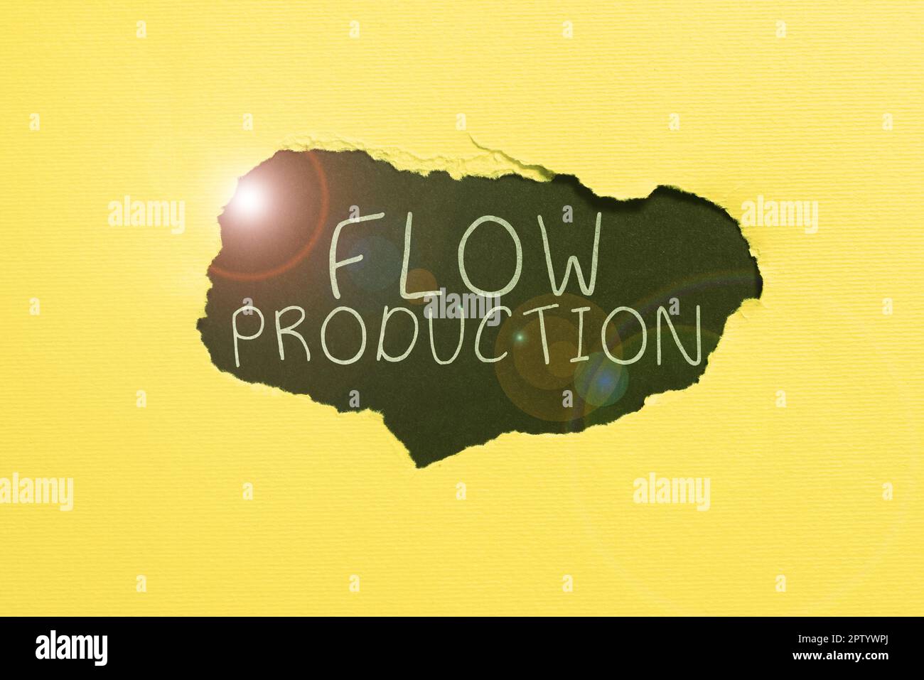 Ispirazione che mostra la produzione di Sign Flow, gli articoli di Business idea sono prodotti da una fase di elaborazione a quella successiva Foto Stock