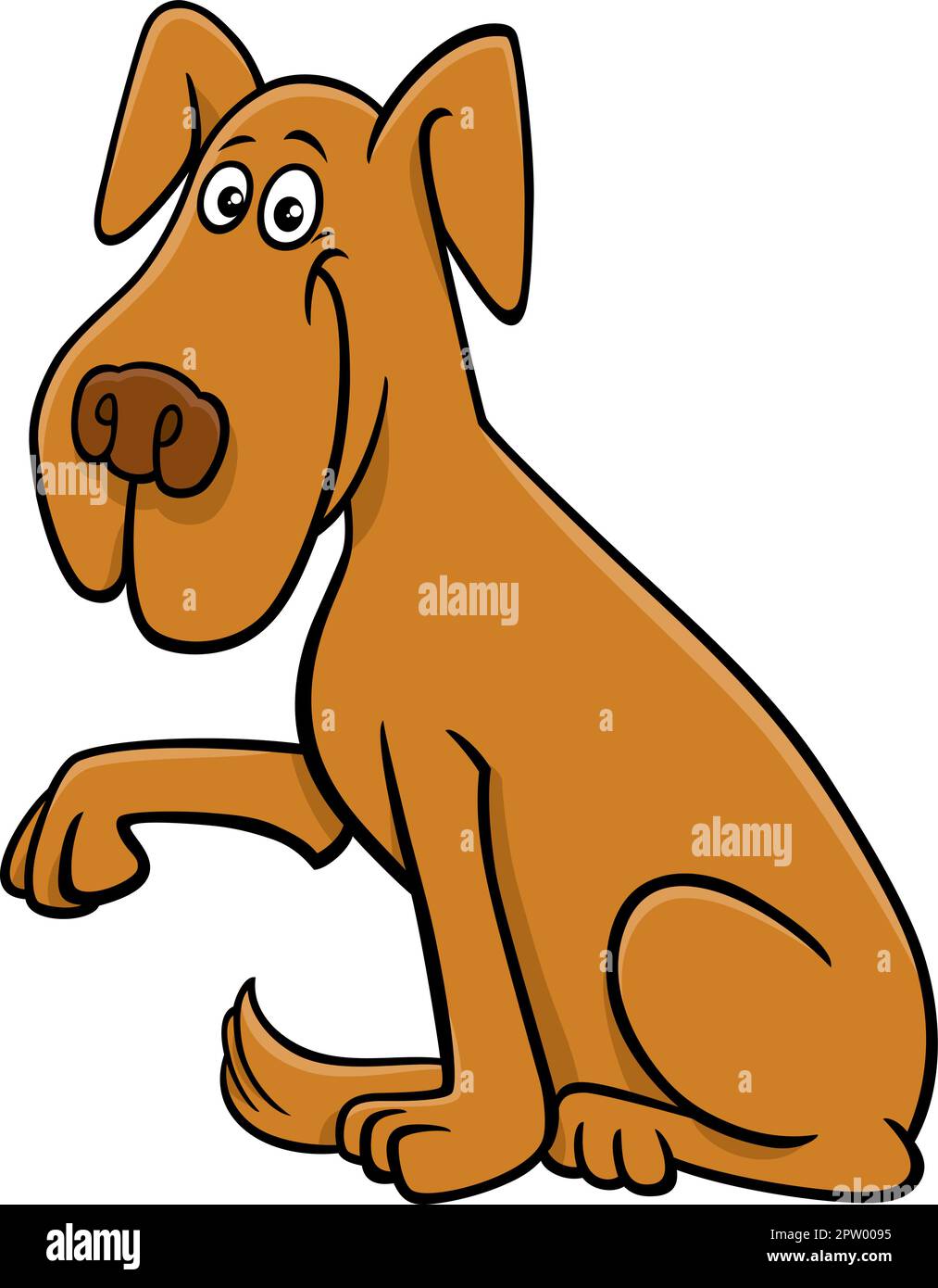 fumetto animaletto cane sorridente personaggio comico Illustrazione Vettoriale