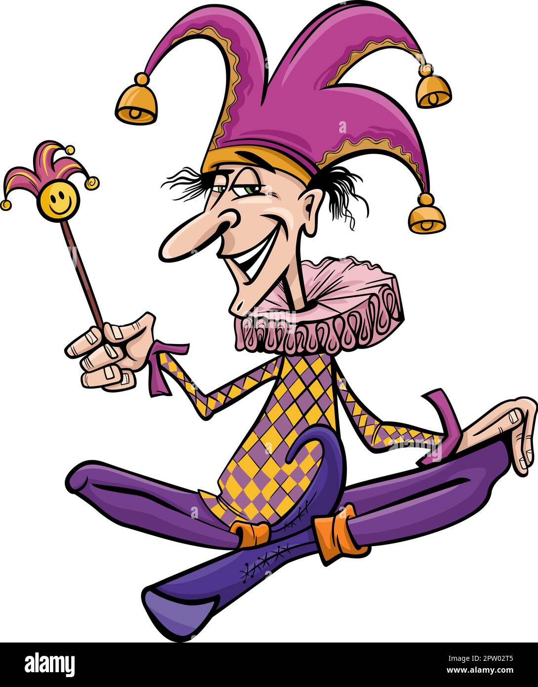 fumetto di cartone animato o clown personaggio comico Illustrazione Vettoriale