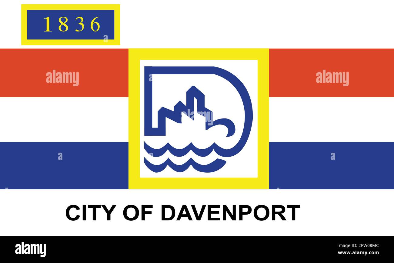 Bandiera di Davenport City Iowa Illustrazione Vettoriale