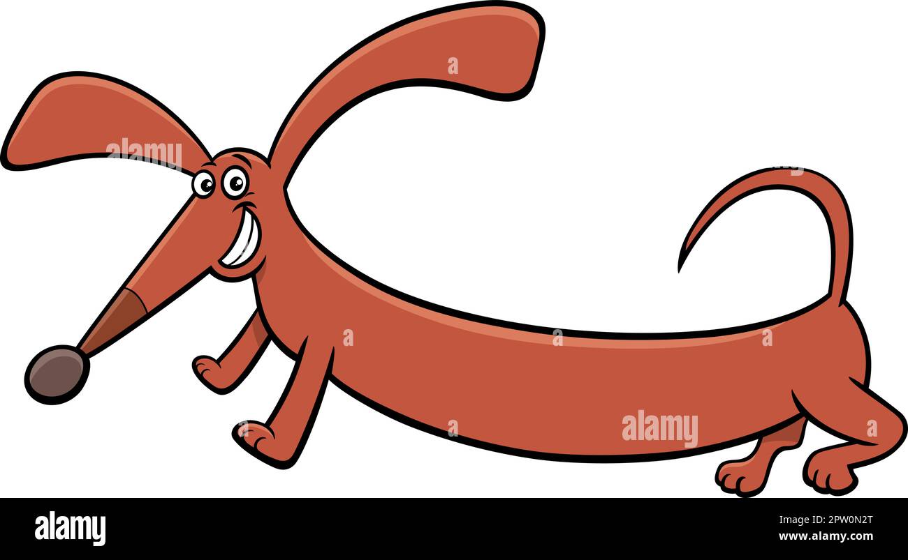fumetto divertente dachshund cane fumetto animale personaggio Illustrazione Vettoriale