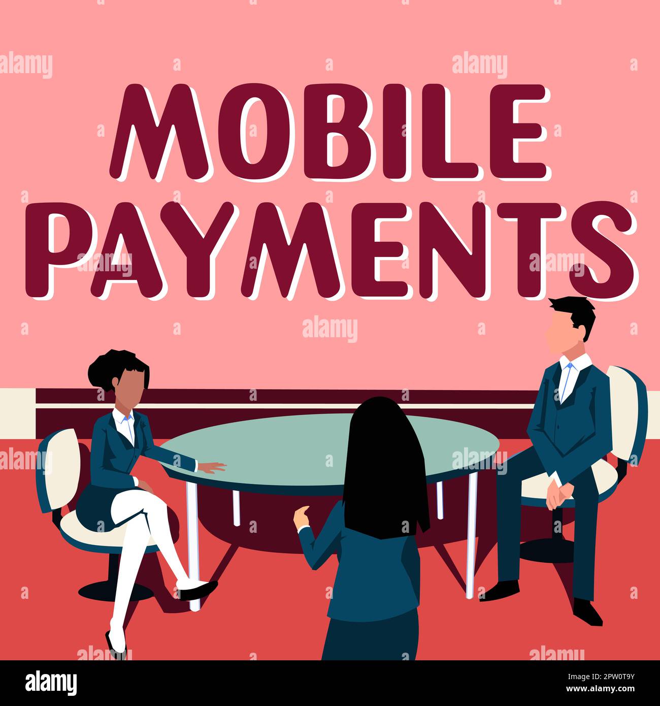 Cartello di testo che mostra i pagamenti mobili, il denaro del concetto Internet pagato per un prodotto attraverso un dispositivo elettronico Foto Stock