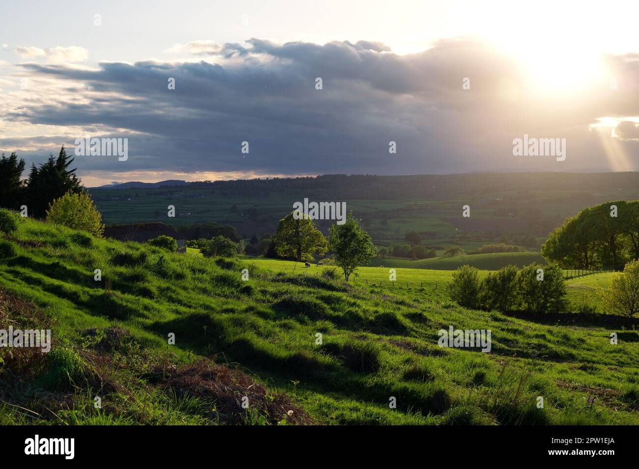 Bellissimo paesaggio delle colline in Inghilterra Foto Stock