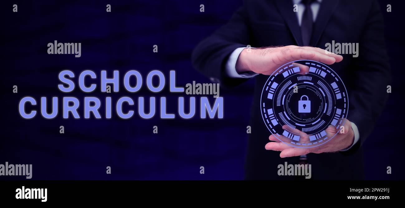 Testo scritto a mano programma scolastico, Word per fornire spazi di apprendimento e ambienti di apprendimento Foto Stock