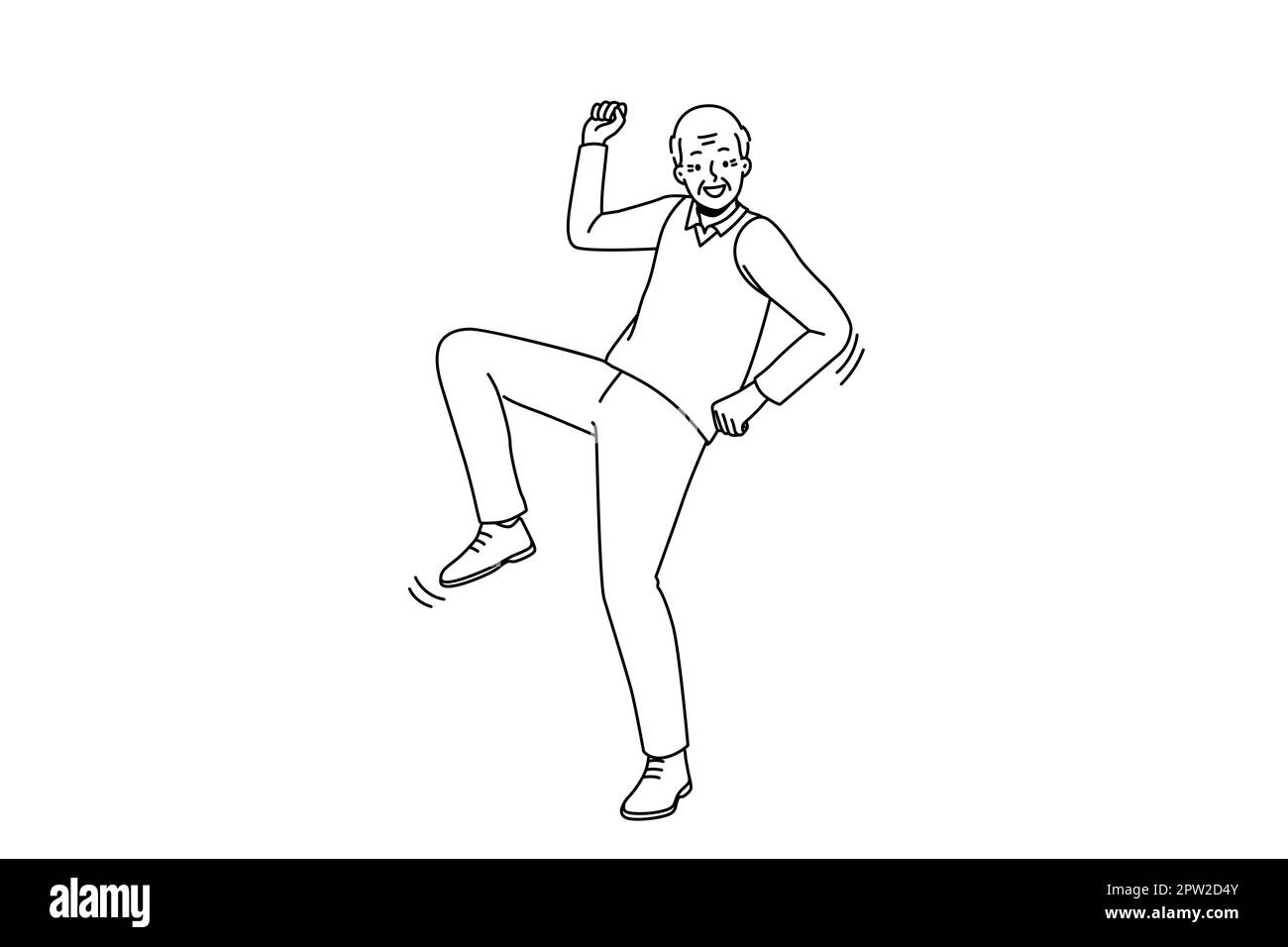 Energica danza del nonno anziano Illustrazione Vettoriale