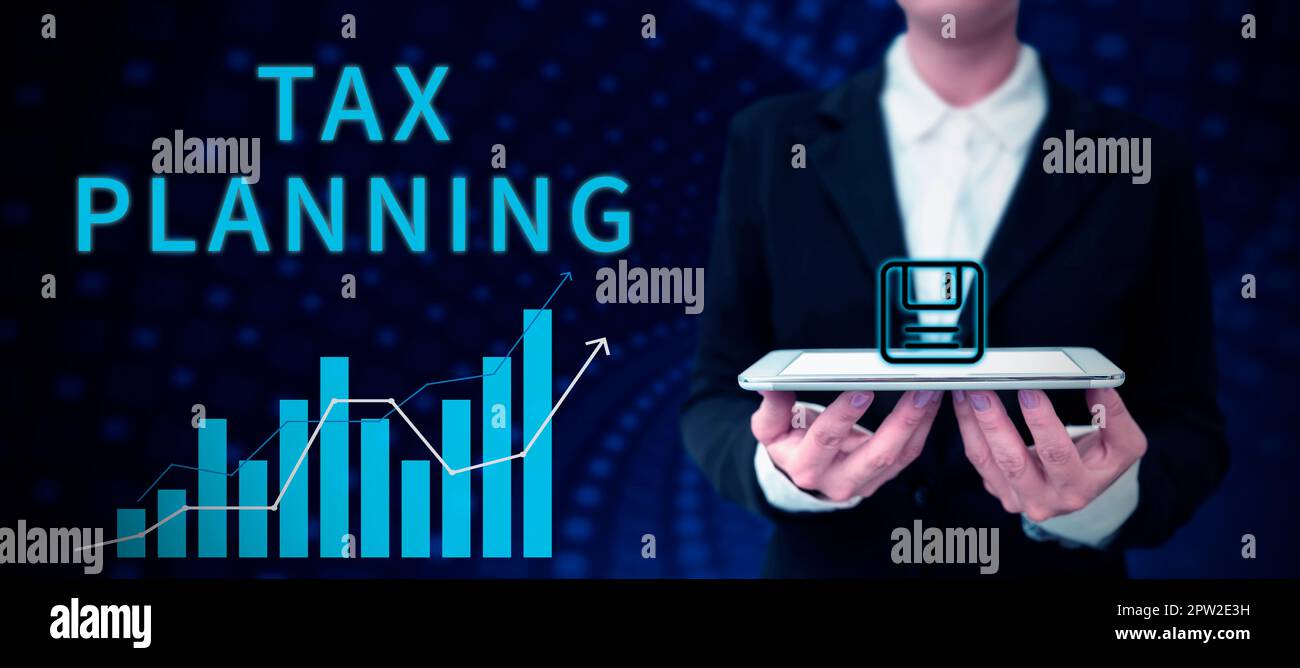 Didascalia concettuale Pianificazione fiscale, Word per l'analisi della situazione finanziaria o piano da una prospettiva fiscale Foto Stock