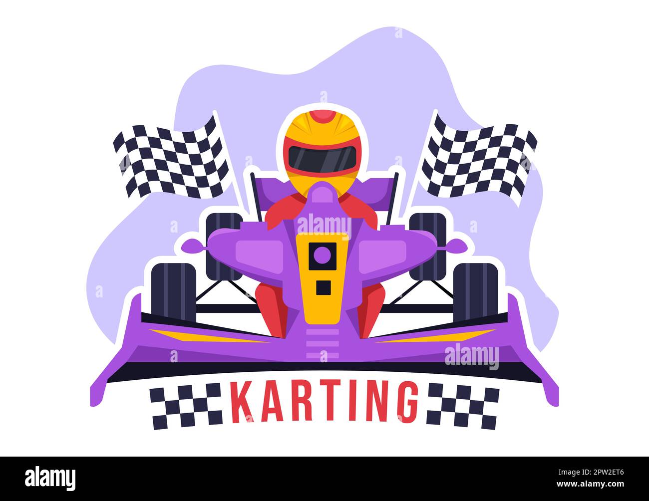 Karting Sport con gioco di corse Go Kart o Mini Car su pista di piccolo  circuito in Cartoon piano modello disegnato a mano Illustrazione Foto stock  - Alamy