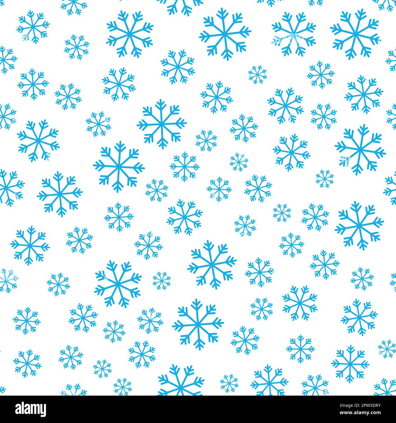 Fiocchi di neve senza cuciture su sfondo bianco Illustrazione Vettoriale