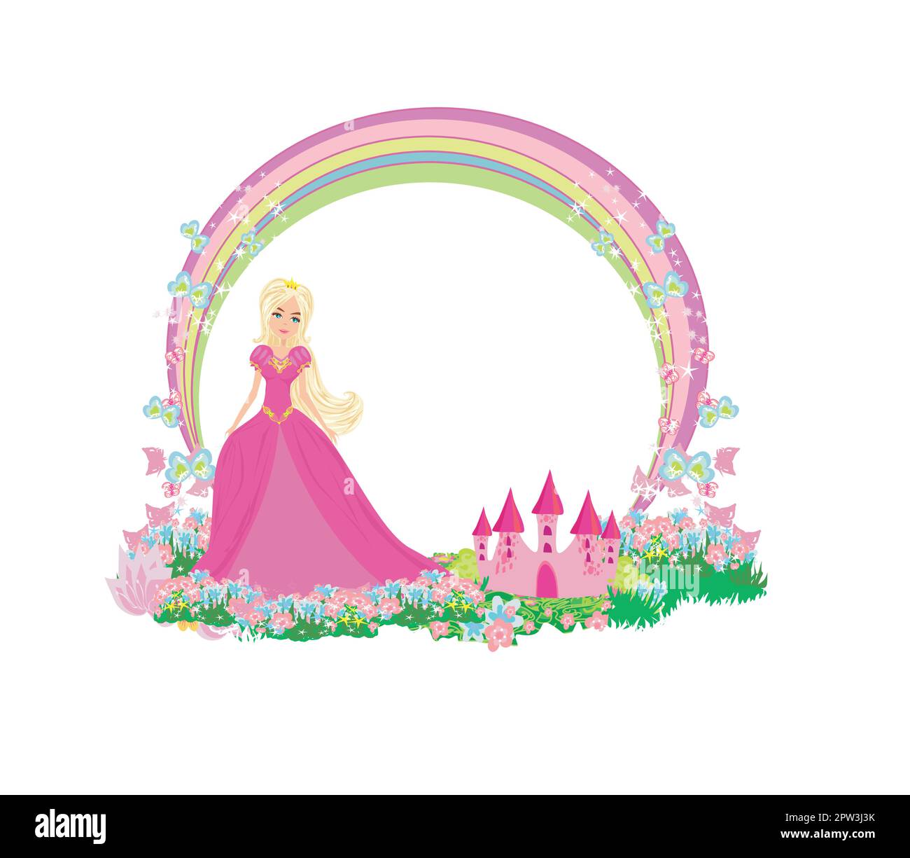 Magic Fiaba Princess Castle - telaio Illustrazione Vettoriale