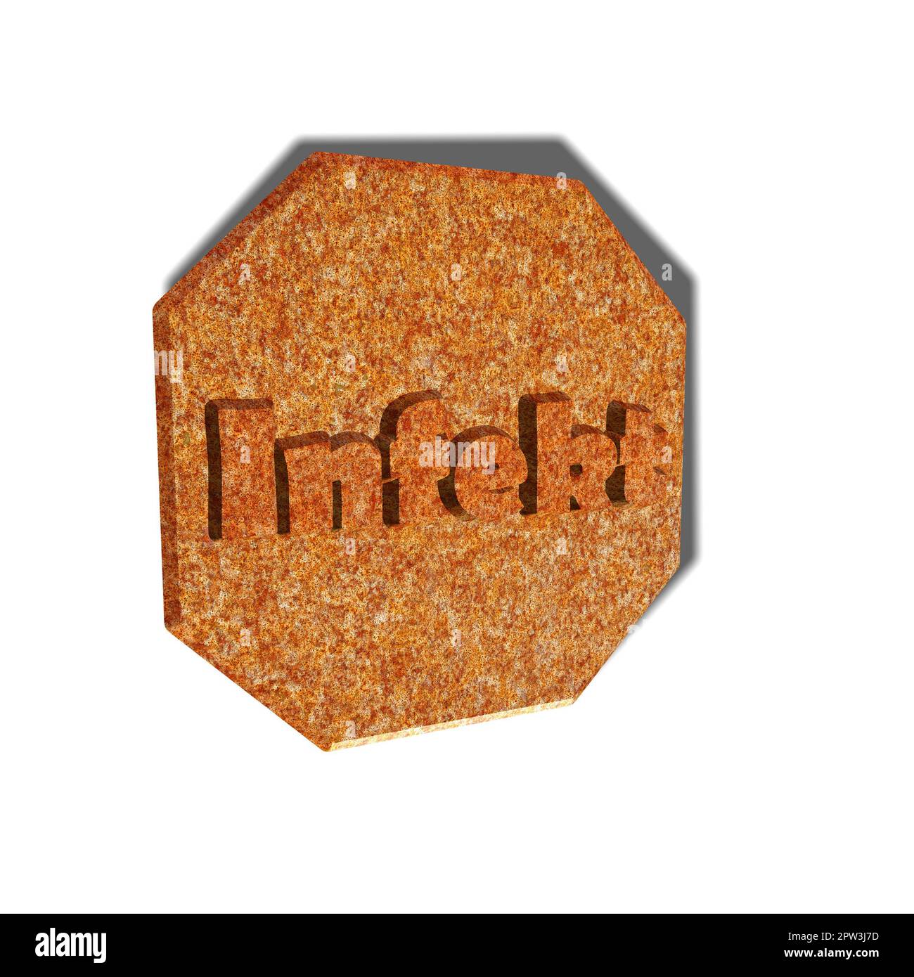 'Infekt' = 'infezione' - parola, lettere o testo come illustrazione 3D, rendering 3D, grafica per computer Foto Stock