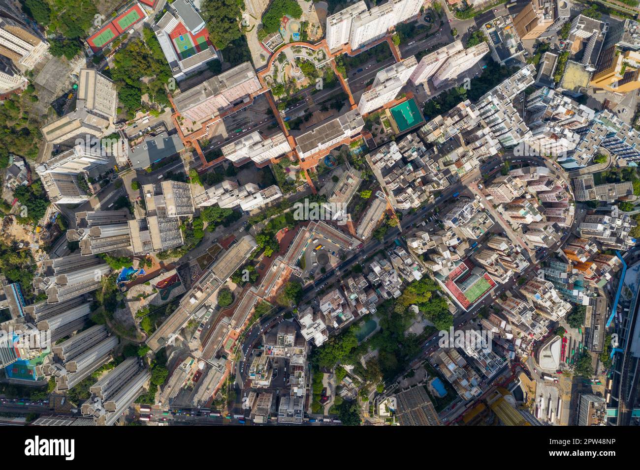 Kwun Tong, Hong Kong 05 maggio 2020: Vista dall'alto della città di Hong Kong Foto Stock