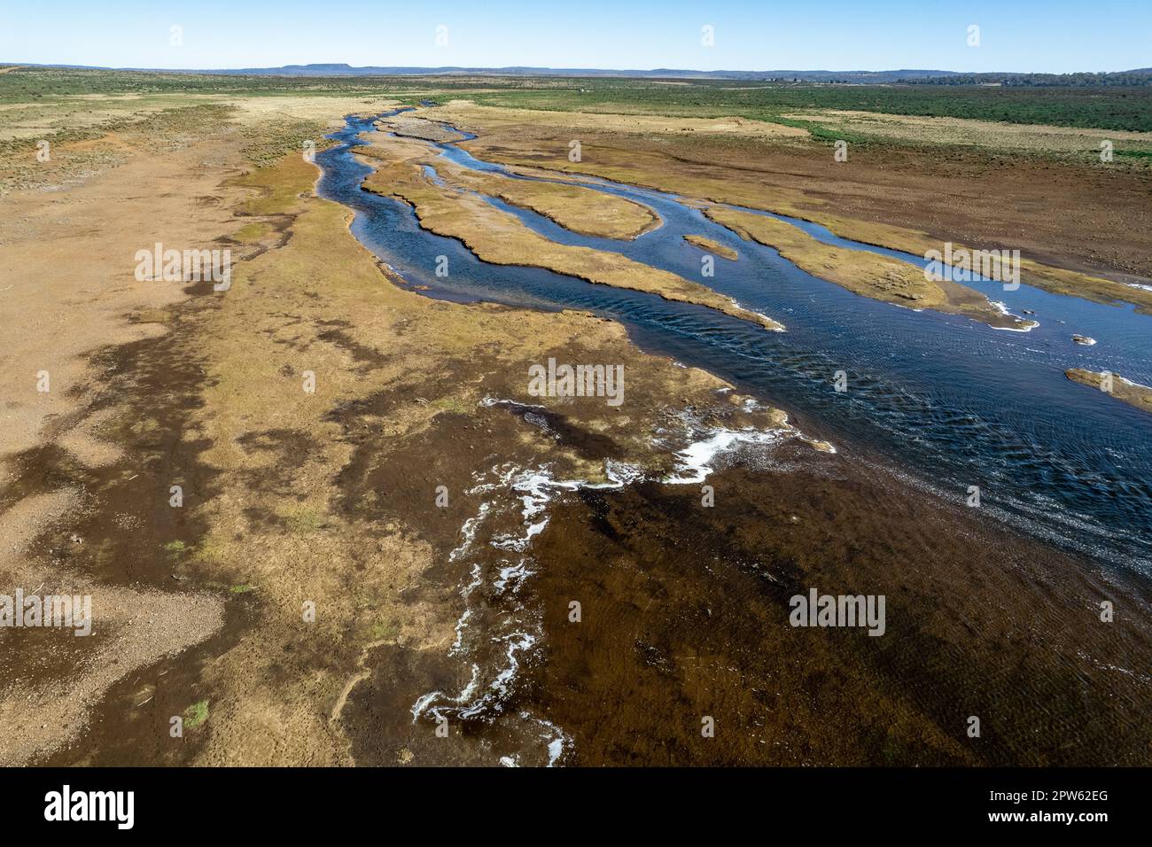 Gli ampi spazi aperti di Canal Bay, Great Lake Tasmania. Foto Stock