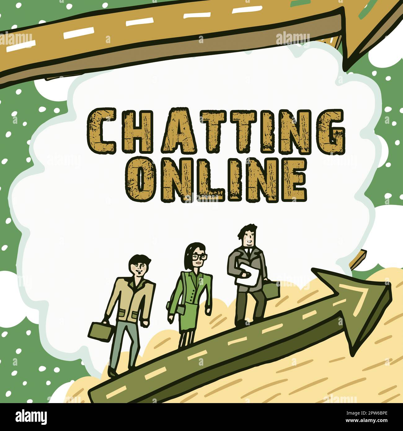 Scrittura a mano segno chatting in linea, tipo di panoramica di affari di trasmissione in tempo reale dei messaggi di testo in linea Foto Stock