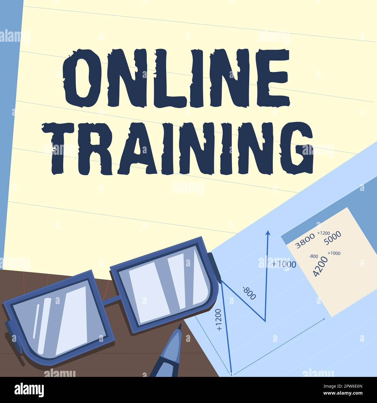 Cartello di testo che mostra la formazione online, Word per la distanza di formazione basata su computer o l'apprendimento elettronico Foto Stock