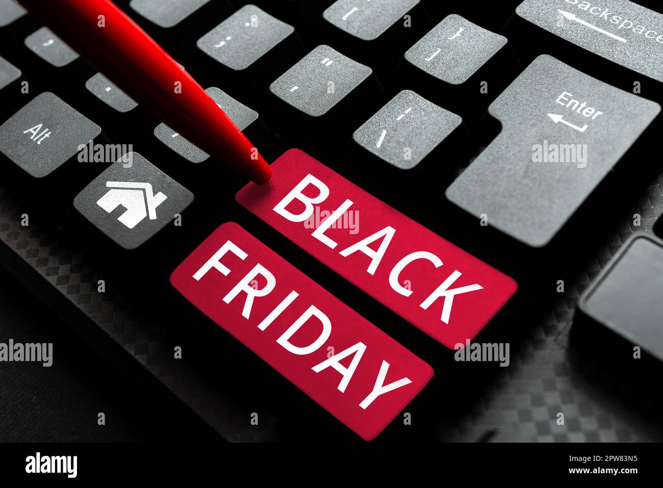 Didascalia di testo Presentazione del Black Friday, foto concettuale il giorno dopo la festa americana del giorno del Ringraziamento Foto Stock