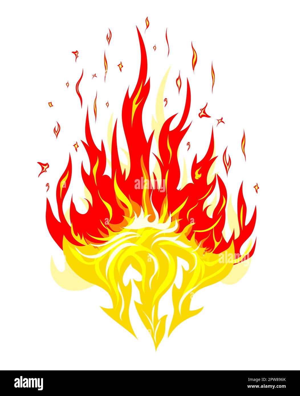 Fiamma luminosa, fuoco luminoso Illustrazione Vettoriale