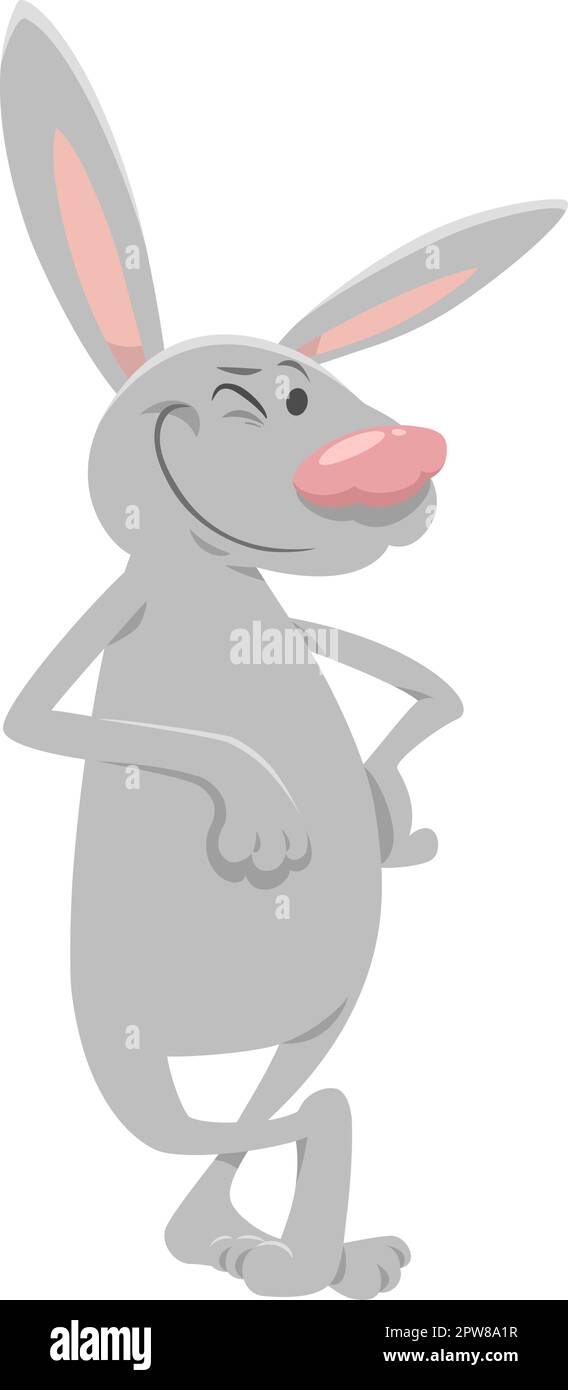 cartone animato simpatico coniglio o coniglietto animale carattere Illustrazione Vettoriale