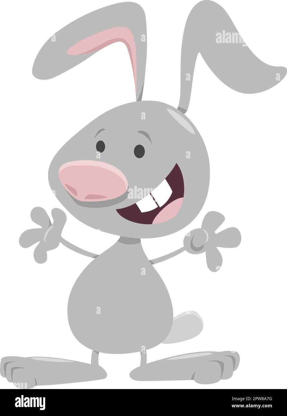 cartone animato simpatico coniglio o coniglietto animale carattere Illustrazione Vettoriale